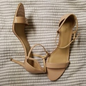 Michael Kors *NEW* Nude strap leather heel sandal
